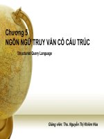 bài giảng cơ sở dữ liệu chương 5: ngôn ngữ truy vấn có cấu trúc - ths. nguyễn thị khiêm hòa