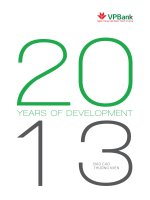 báo cáo thường niên 2013 ngân hàng việt nam thịnh vượng vpbank 20 years of development 2013
