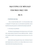 ĐẠI CƯƠNG CÁC RỐI LOẠN TÂM THẦN THỰC TỔN (Kỳ 3) 4. Đặc điểm lâm sàng ppsx