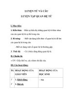 LUYỆN TỪ VÀ CÂU LUYỆN TẬP QUAN HỆ TỪ ppsx