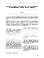 Nghiên cứu sản xuất chế phẩm Tricô  VNT phòng trừ sâu bệnh do nấm Phytophthora trên cây tiêu tại Tây Nguyên