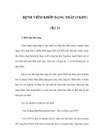 BỆNH VIÊM KHỚP DẠNG THẤP (VKDT) (Kỳ 1) pps