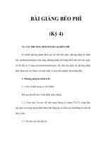 BÀI GIẢNG BÉO PHÌ (Kỳ 4) doc