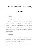 BỆNH SỐT RÉT ( MALARIA ) (Kỳ 1) ppsx
