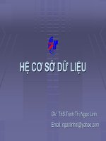 bài giảng hệ cơ sở dữ liệu - ths. trịnh thị ngọc linh