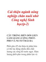Cải thiện ngành nông nghiệp chăn nuôi nhờ Công nghệ Sinh học(p-2) potx