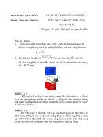 Đề thi HSG Lý 9 Huyện Bạch Thông