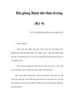 Bài giảng Bệnh đái tháo đường (Kỳ 4) pdf