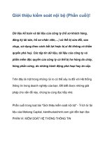 Giới thiệu kiểm soát nội bộ (Phần cuối)! potx