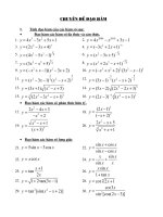 Chuyên đề đạo hàm của hàm số