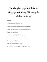 Chuyển giao quyền sở hữu tài sản,quyền sử dụng đất trong thi hành án dân sự. ppt