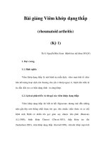 Bài giảng Viêm khớp dạng thấp (rheumatoid arthritis) (K 1) pptx