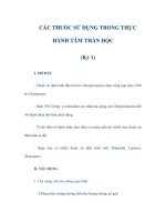 CÁC THUỐC SỬ DỤNG TRONG THỰC HÀNH TÂM THẦN HỌC (Kỳ 1) pps