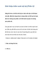 Giới thiệu kiểm soát nội bộ (Phần 4)! doc