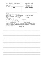 Đề kiểm tra 1 tiết Hóa học 9 lần 2 HK II