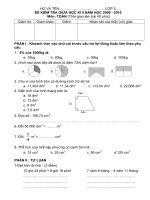 ĐỀ THI GHKII Toán - Lớp 5