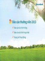 báo cáo thường niên 2013 sacombank báo cáo tài chính riêng báo cáo tài chính hợp nhất mạng lưới hoạt động