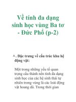 Về tính đa dạng sinh học vùng Ba tơ - Đức Phổ (p-2) potx