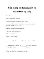 Cấp chứng chỉ hành nghề y tư nhân (Dịch vụ y tế) pptx