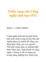 Triển vọng của Công nghệ sinh học (P1) pdf