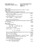 ĐỀ THI VÀ ĐÁP ÁN HSG  HÓA 8