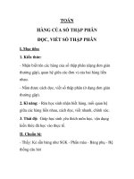 TOÁN HÀNG CỦA SỐ THẬP PHÂN ĐỌC, VIẾT SỐ THẬP PHÂN ppt