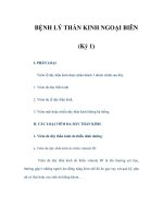 BỆNH LÝ THẦN KINH NGOẠI BIÊN (Kỳ 1) doc