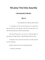 Bài giảng Viêm khớp dạng thấp (rheumatoid arthritis) (Kỳ 6) pps