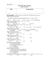 KIỂM TRA TRẮC NGHIỆM PHẦN ĐA THỨC