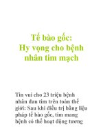 Tế bào gốc: Hy vọng cho bệnh nhân tim mạch pdf
