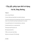 Cấp giấy phép tạm thời sử dụng vĩa hè, lòng đường. docx