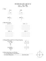 Đề và Đáp án kiểm tra giữa HKII-Lớp 3