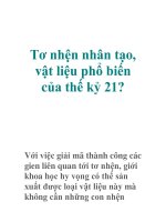 Tơ nhện nhân tạo, vật liệu phổ biến của thế kỷ 21? ppsx