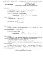 Đề thi chọn đội tuyển tỉnh