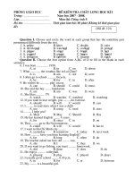 Bộ đề thi kỳ I tiéng Anh 9