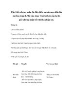 Cấp Giấy chứng nhận đủ điều kiện an toàn nạp khí dầu mỏ hóa lỏng (LPG) vào chai. Trường hợp cấp lại do giấy chứng nhận hết thời hạn hiệu lực. doc