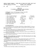 BÁO CÁO CHẤM ĐIỂM CÁC TIÊU CHÍ THI ĐUA