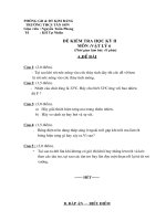 Đề,đáp án biiểu điểm KT Cuối năm Vật lý 6