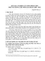 Kết quả nghiên cứu bón phân cho một số giống chè mới giai đoạn 2000  2012