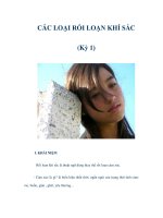 CÁC LOẠI RỐI LOẠN KHÍ SẮC (Kỳ 1) ppsx