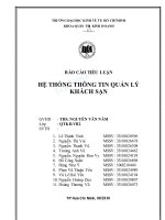 HỆ THỐNG THÔNG TIN QUẢN LÝ KHÁCH SẠN