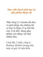 Sản xuất diesel sinh học từ phụ phẩm động vật pptx