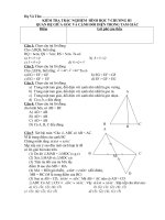 KIEM TRA TRAC NGIEM CHUONG III-Quan he giua goc va canh doi dien trong tam giac