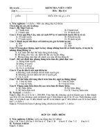 đề kiểm tra đia li 6 ca nam