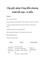 Cấp giấy phép Công diễn chương trình tiết mục, vở diễn ppt