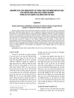 Nghiên cứu các biện pháp tự thích ứng với biến đổi khí hậu của người dân sản xuất nông nghiệp vùng bị tác động của biến đổi khí hậu