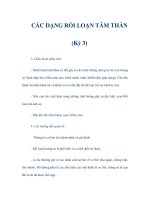 CÁC DẠNG RỐI LOẠN TÂM THẦN (Kỳ 3) pdf