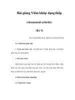 Bài giảng Viêm khớp dạng thấp (rheumatoid arthritis) (Kỳ 5) doc