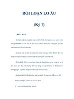 RỐI LOẠN LO ÂU (Kỳ 1) pptx