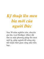 Kỹ thuật lên men bia mới của người Đức potx